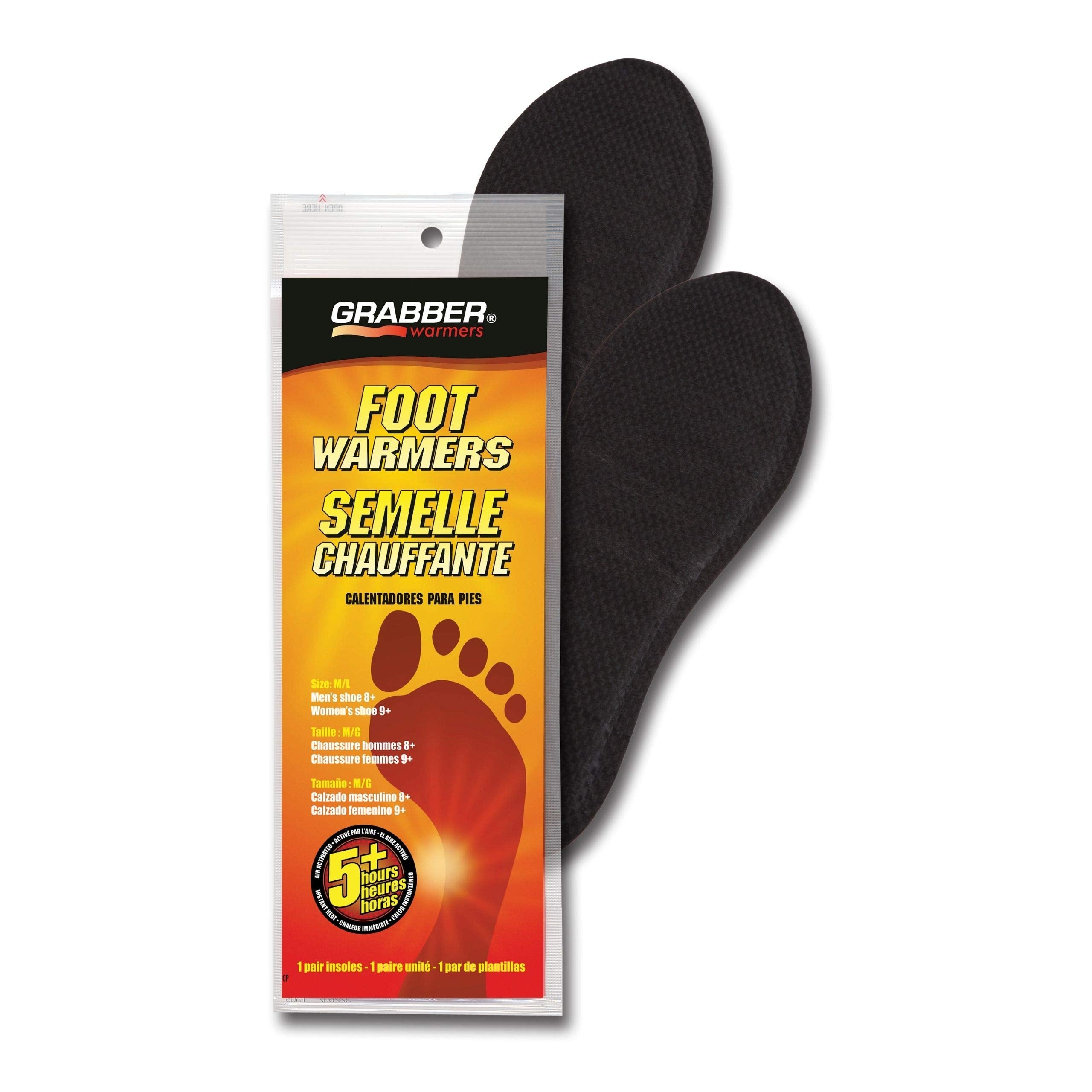Grabber Insole Warmers activation steps shown for quick heat in minutes