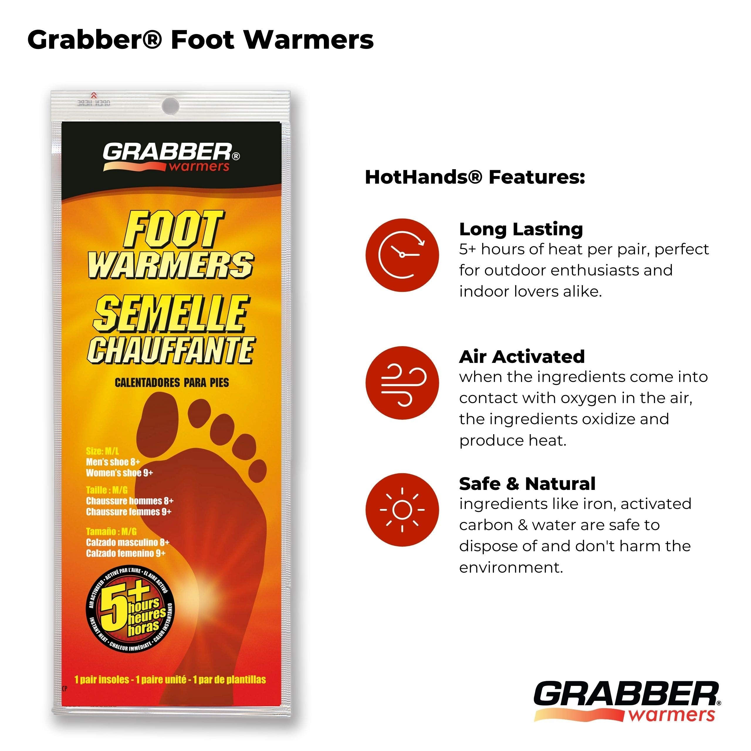 Grabber Insole Warmers compact packs for travel and on-the-go warmth