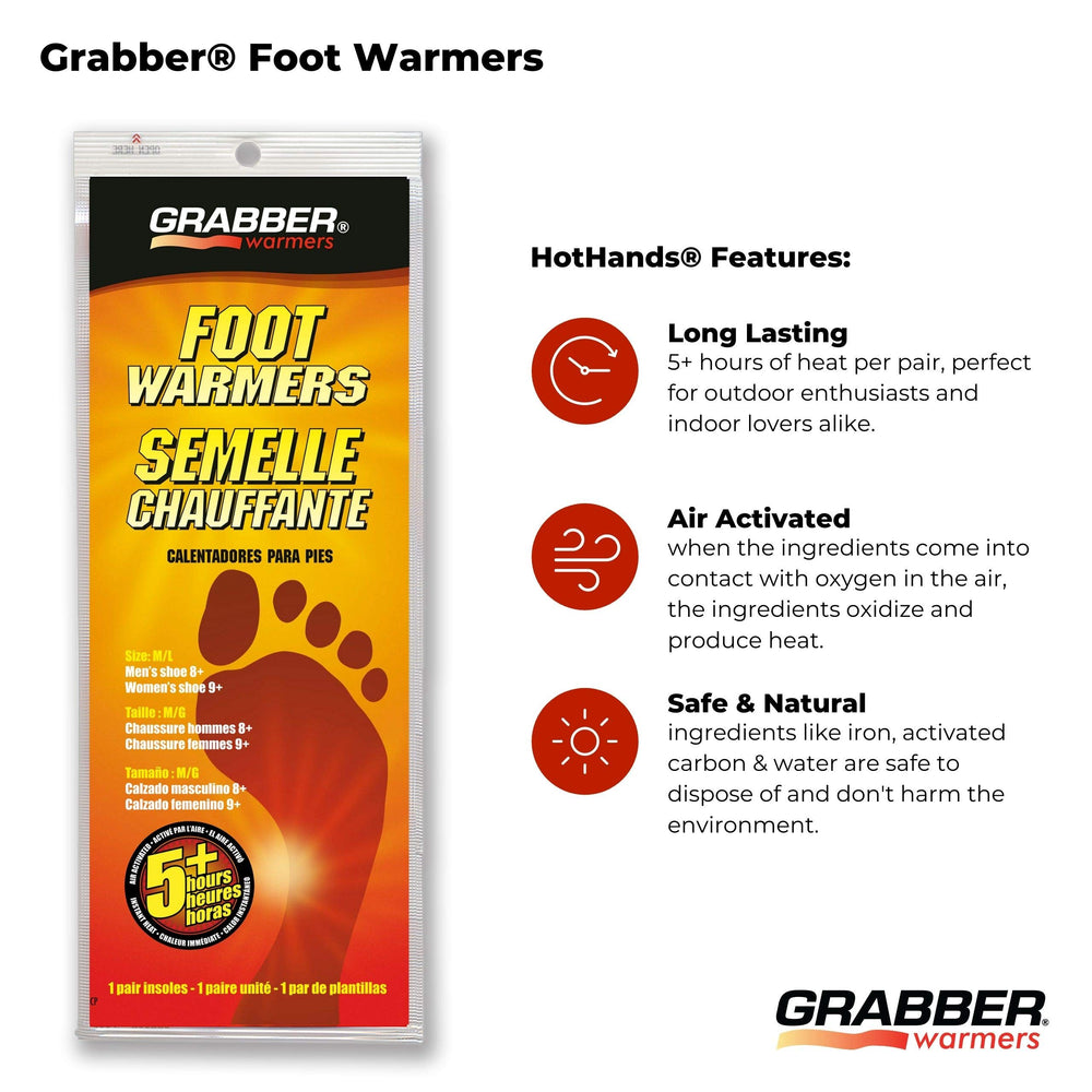Grabber Insole Warmers compact packs for travel and on-the-go warmth