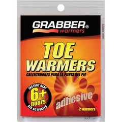 Grabber toe warmers 2 pack packaging demonstrates convenient warmth for cold days.