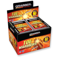 Grabber Toe Warmers display box highlights bulk 40-pair package for easy restocking and checkout.