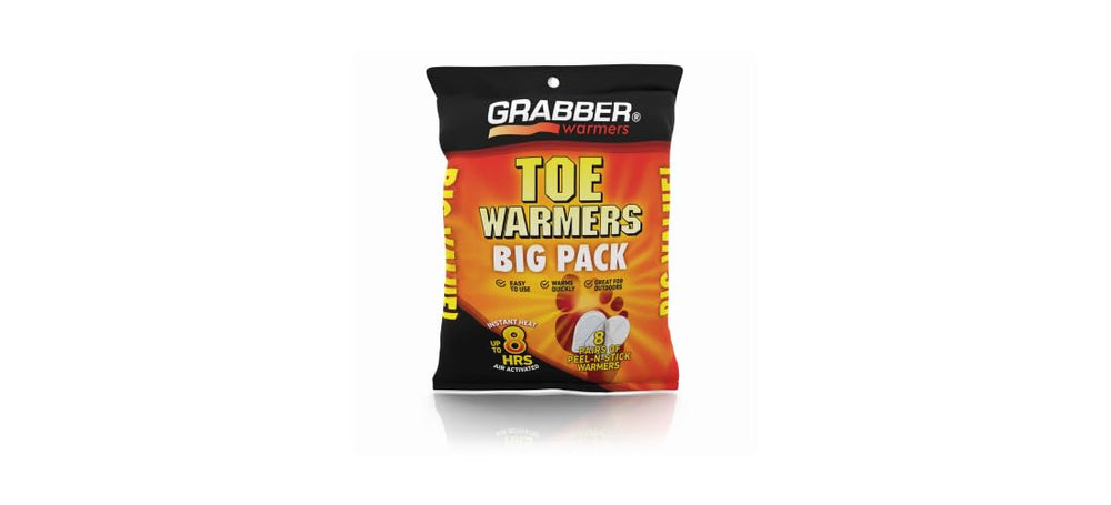 Made in the United States Grabber toe warmers highlight quality and reliability.