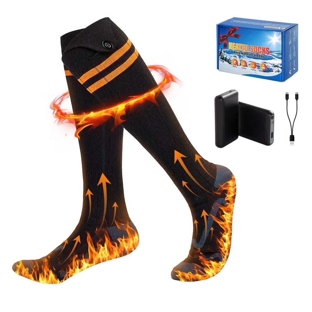 Graciadeco heated socks with anti-slip pocket for stability during activities.