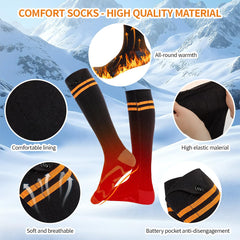 Graciadeco heated socks with dual 5000mAh batteries for long-lasting warmth.