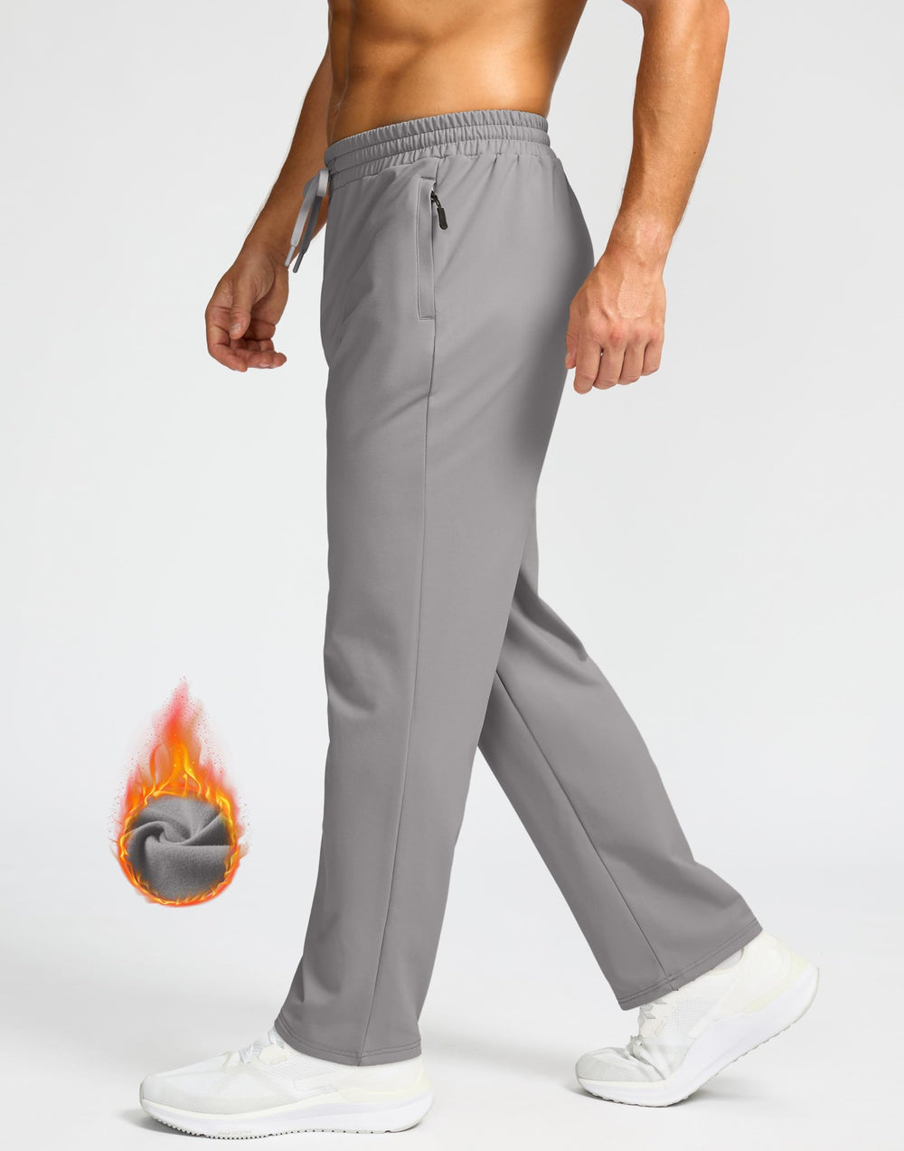 G Gradual men's pants side zip pocket detail for secure workout storage.
