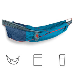 Grand Trunk 360 ThermaQuilt underquilt setup for hammock camping and 3-in-1 versatility.