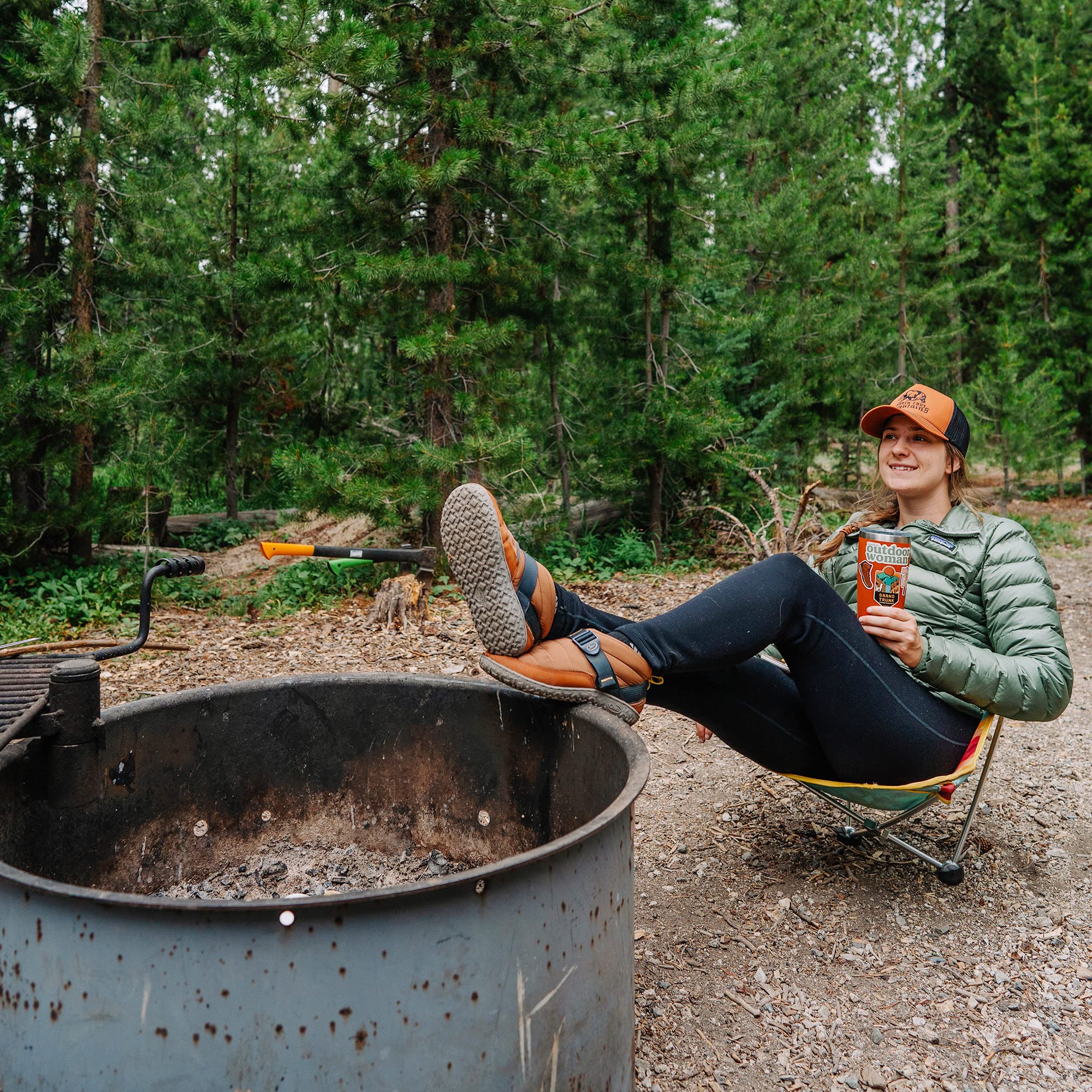 GRAND TRUNK Alite Monarch Chair rocking action on uneven terrain for comfort.
