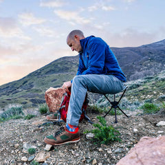 GRAND TRUNK Compass 360 UC seat pops out quickly for fast campsite seating.
