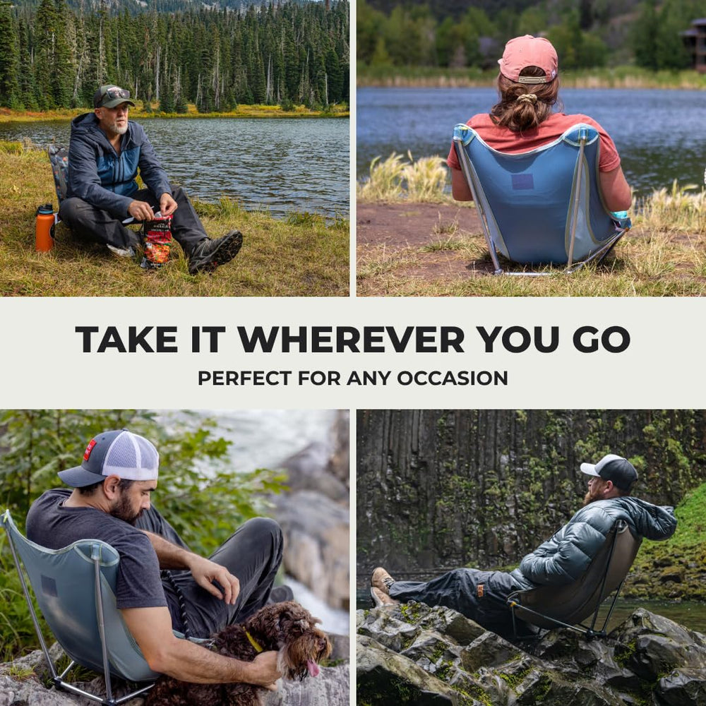 Grand Trunk Mayfly Low Profile Chair packable design fits small bags and carry-ons