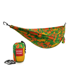 Grand Trunk TrunkTech Double Hammock setup in forest for quick outdoor lounging