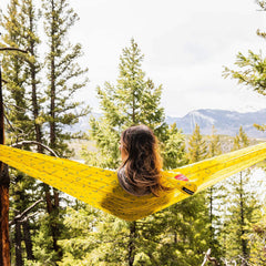 GRAND TRUNK TrunkTech hammock setup with carabiners for quick outdoor setup