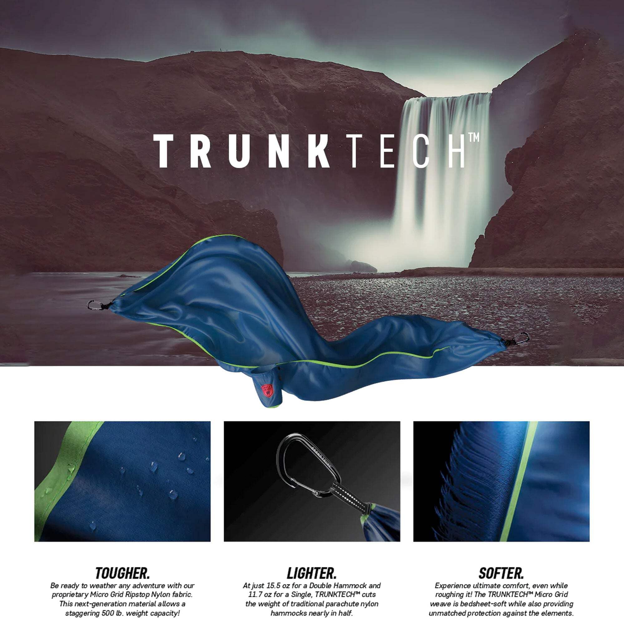 GRAND TRUNK TrunkTech two carabiners enable fast, secure setup