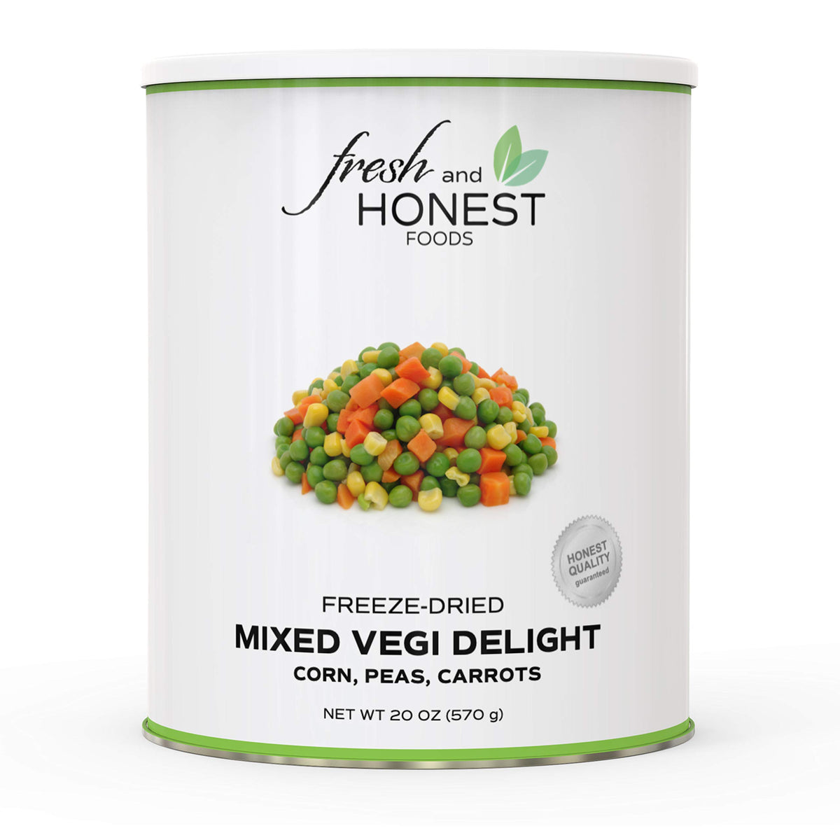 Grandma's Country freeze-dried veggies-peas corn carrots for easy meal prep.