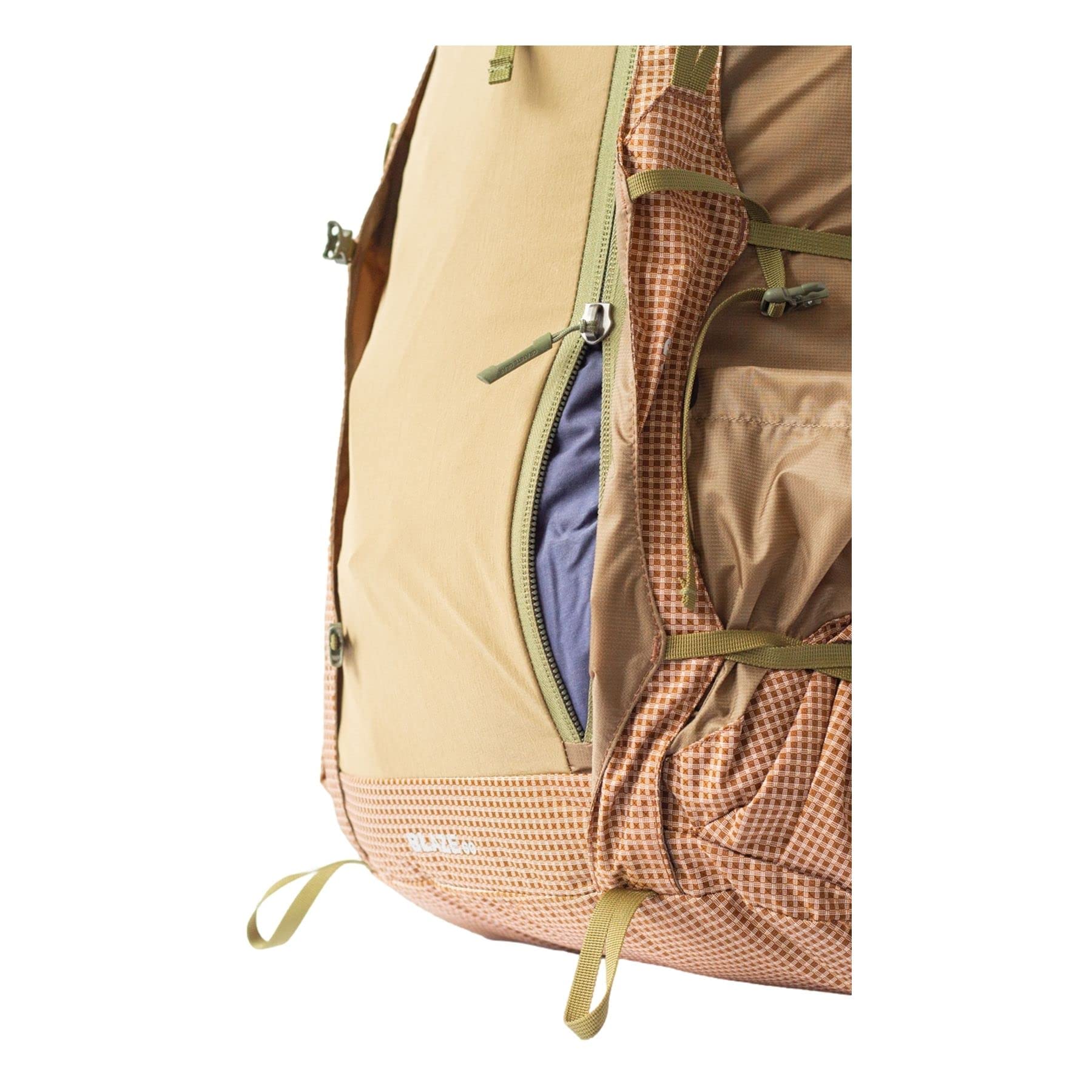 Granite Gear Blaze 60L cinch-roll closure compresses gear securely