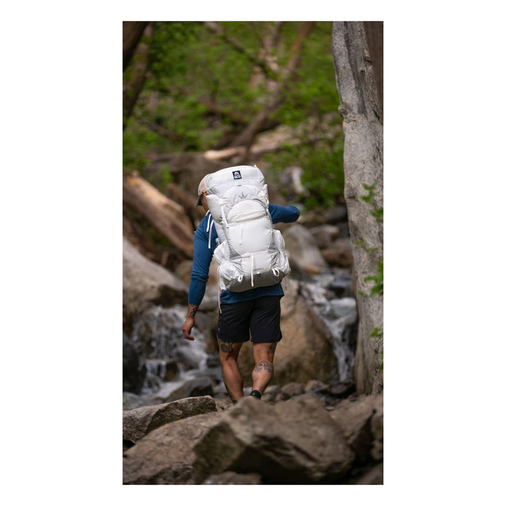 Granite Gear Crown 3 60L backpack roll‑top opening for quick access and adjustability