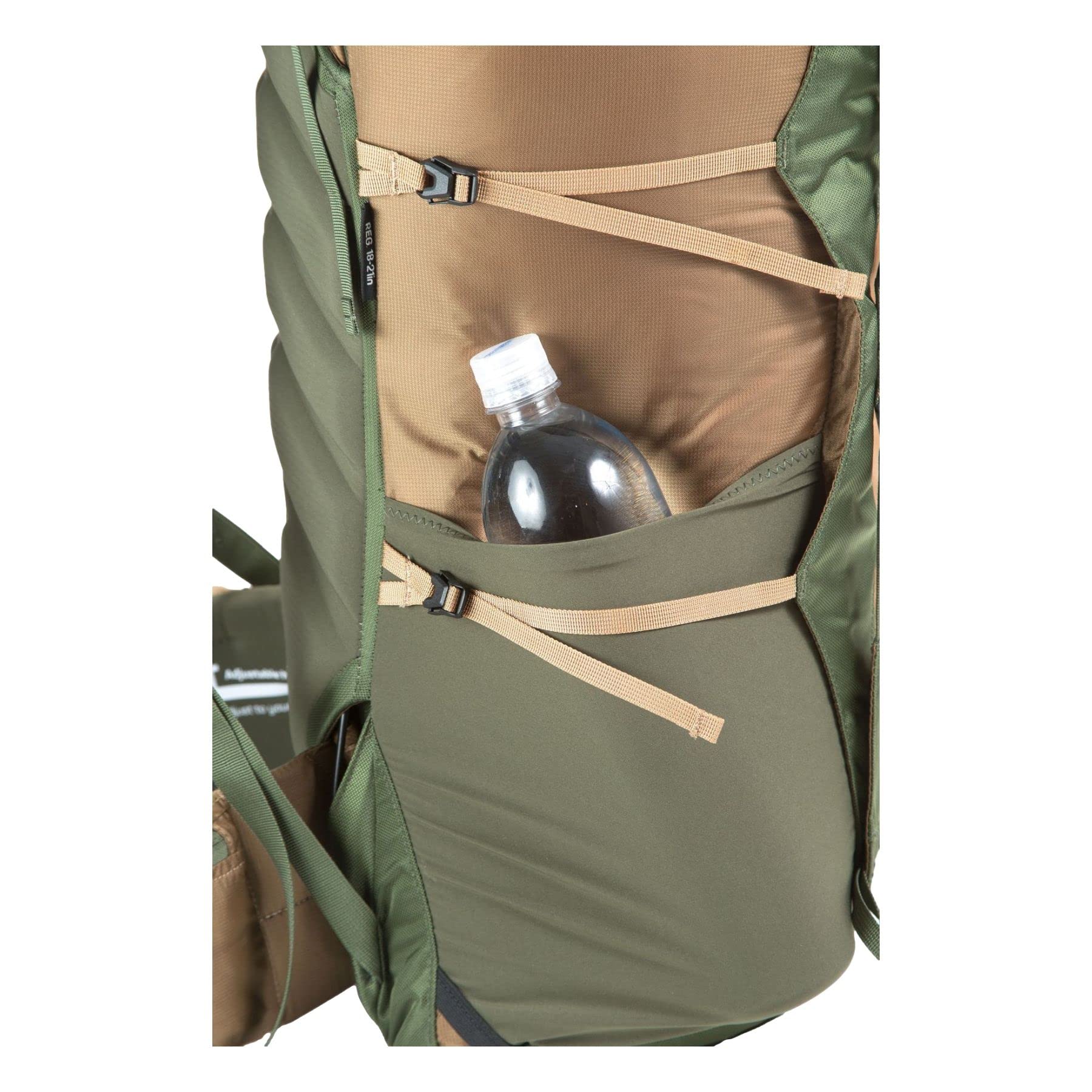 Granite Gear Perimeter 50 hydration port keeps fluids accessible on climbs.