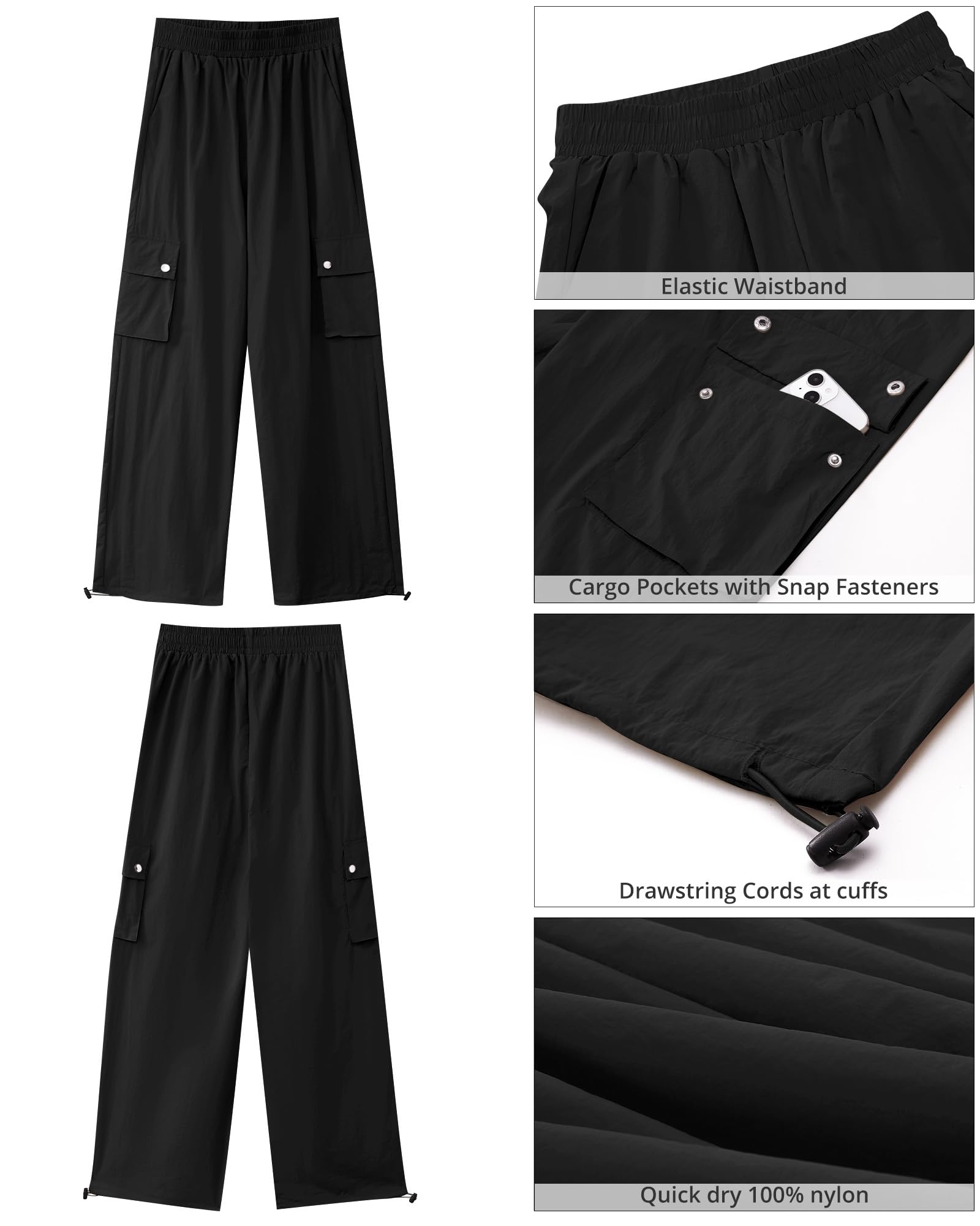 GRAPENT wide-leg silhouette for relaxed comfort in black