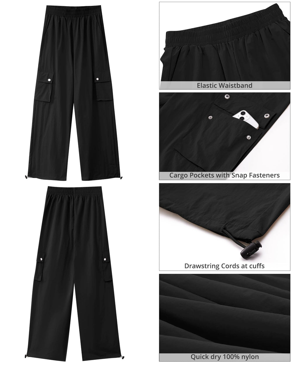 GRAPENT wide-leg silhouette for relaxed comfort in black