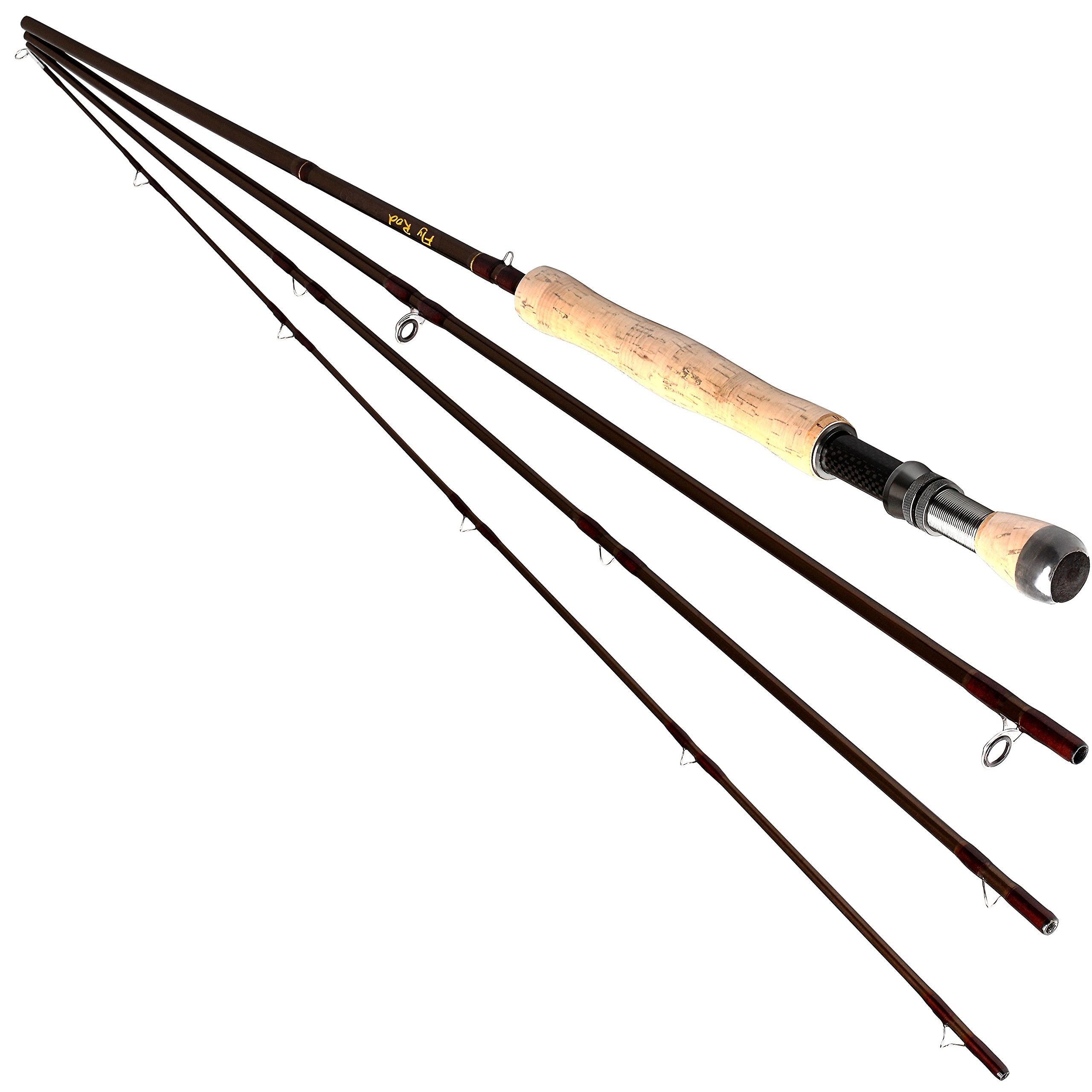 Graphite carbon fiber fly rod 9ft-7-8wt closeup highlighting lightweight balance for precise casts