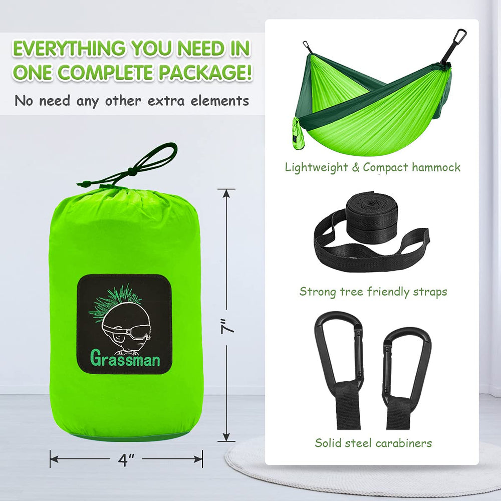 Grassman Kids Small Hammock setup demonstrates quick, tool-free installation for family camping.
