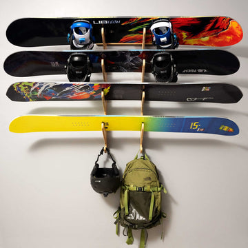 Padding on cradles protects boards from scratches during display