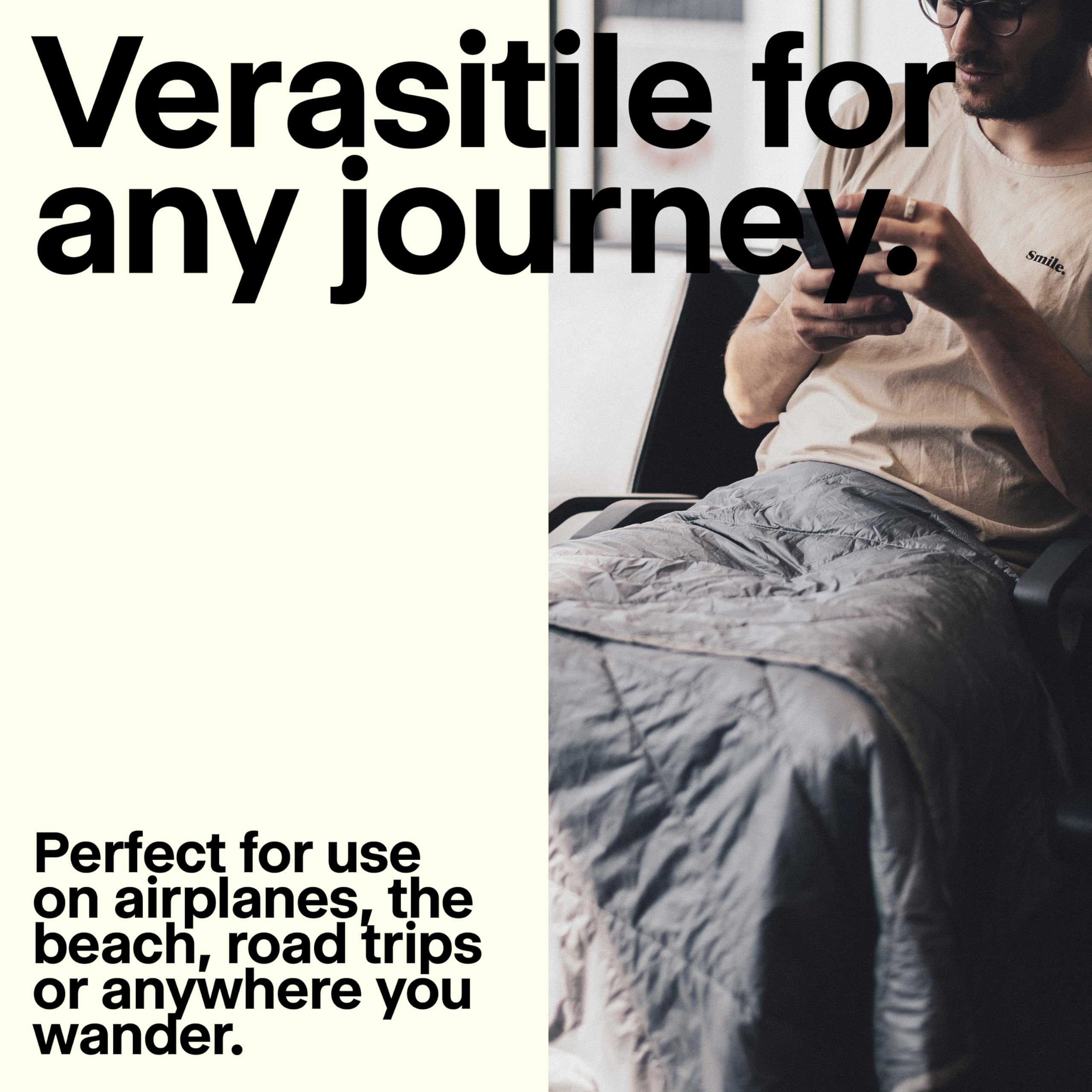 Gravel Layover blanket soft-down-alternative fabric for cozy warmth.
