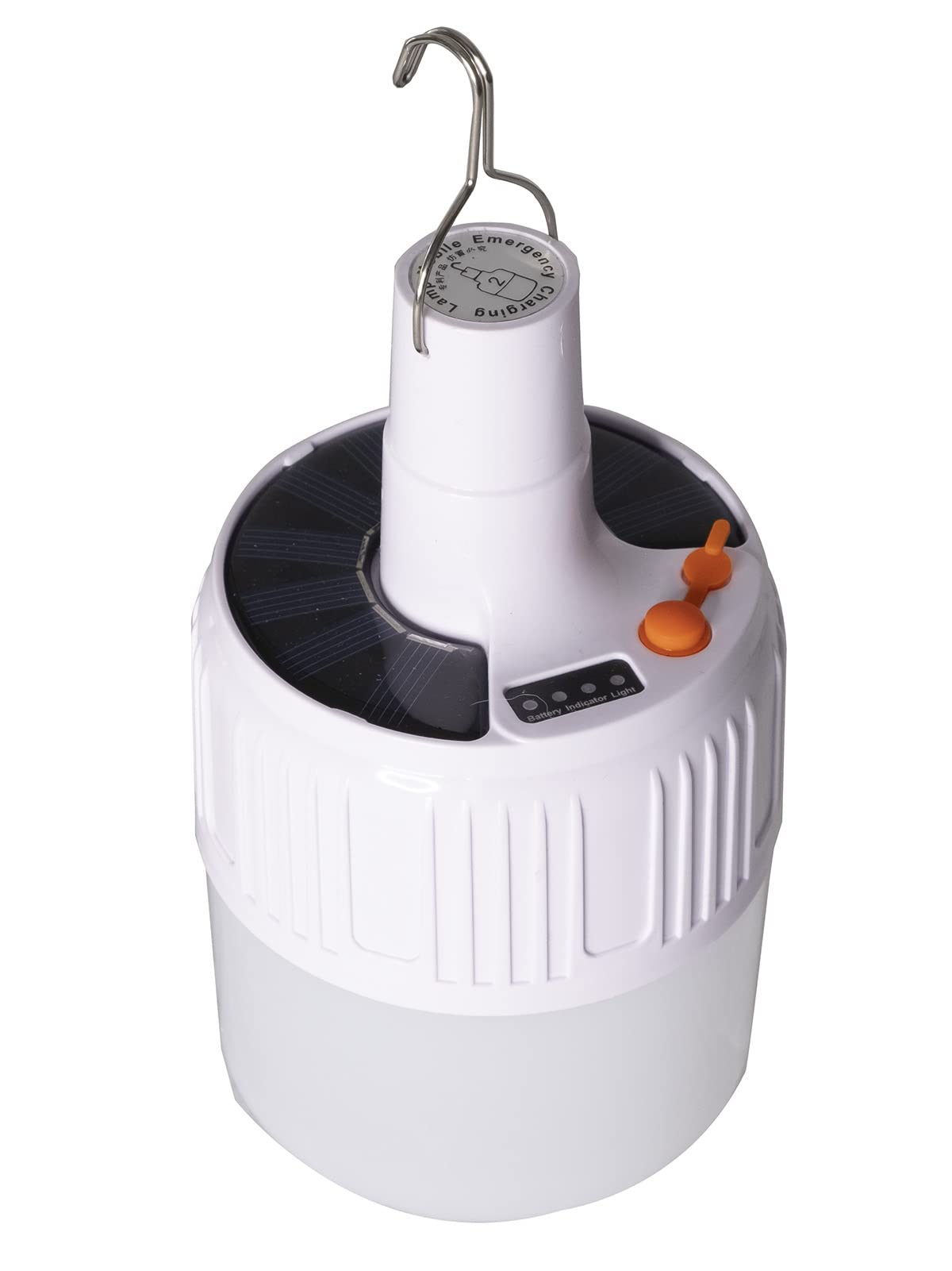 Gravity Trading lantern side view showing stainless steel hook for hanging.