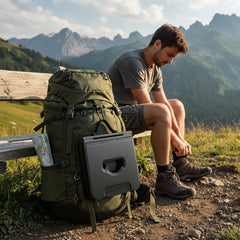 Graxie collapsible stool with carry bag ready for camping or hiking trips.