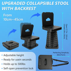 Graxie stool features anti-slip base for stable seating on uneven terrain.