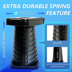 Graxie stool height adjustable from 3.5 to 17.7 inches for diverse tasks.