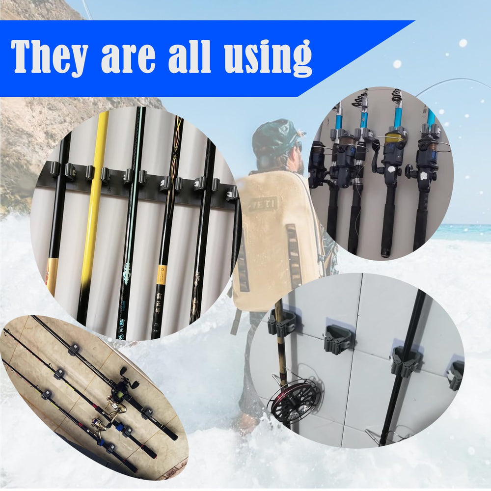 Blue color, no-drill installation of rod holders