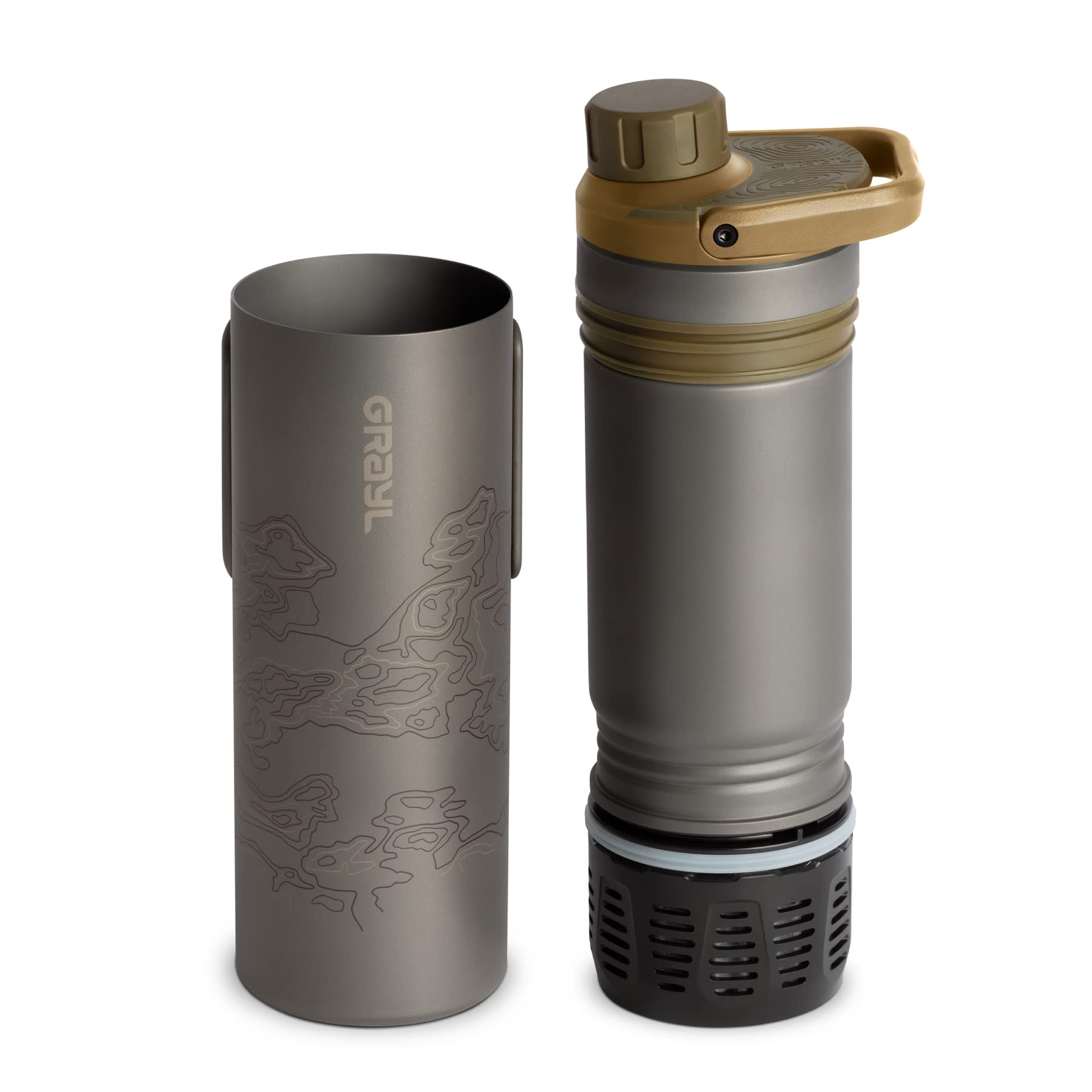 GRAYL UltraPress cap close-up shows rugged design for fast purification
