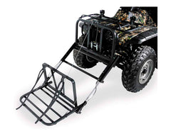 Great Day Power Loader attached to ATV demonstrates quick deployment on rugged tasks.
