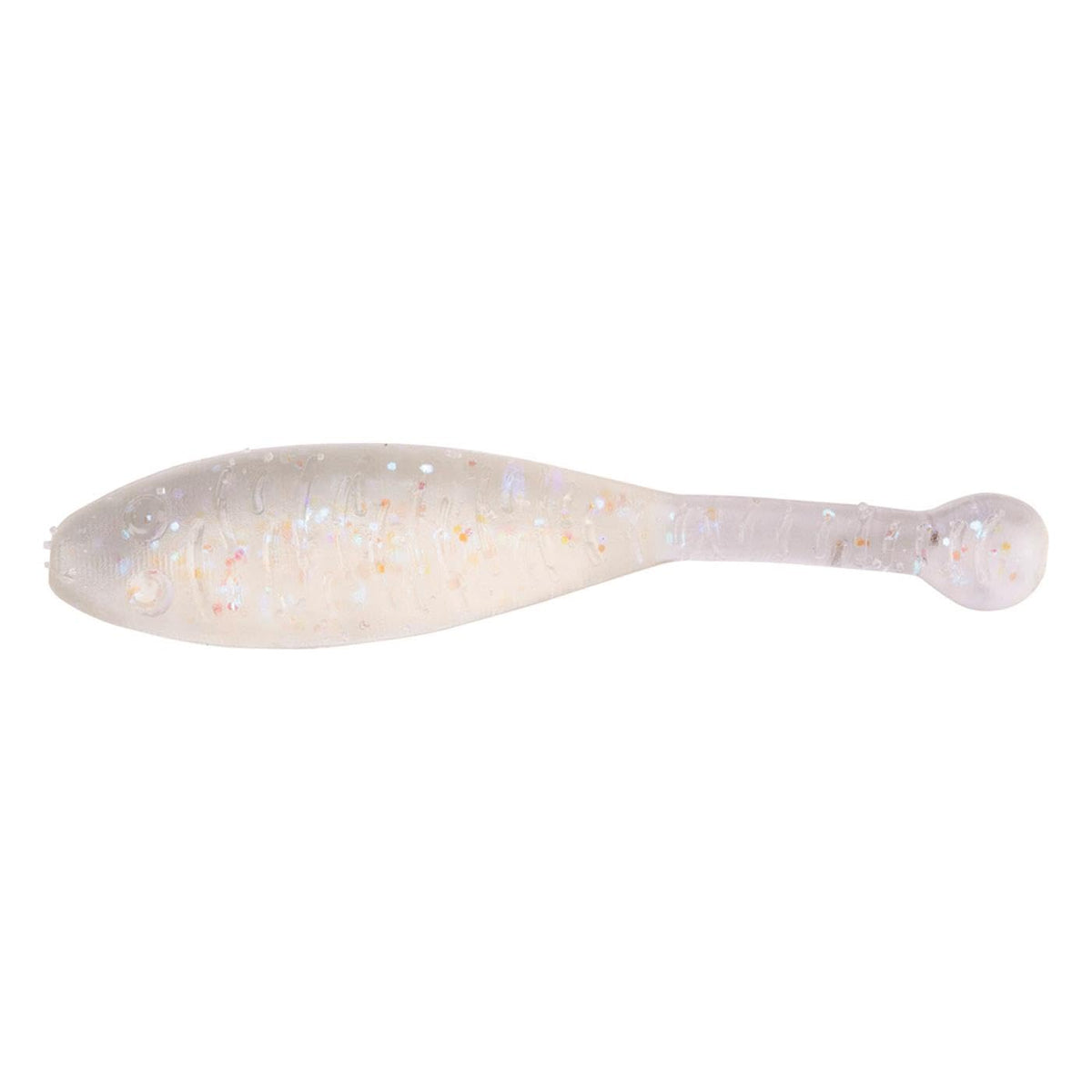 Great Lakes Finesse Flat Cat Iridescent 2.25 inch bait ready for dropshot use