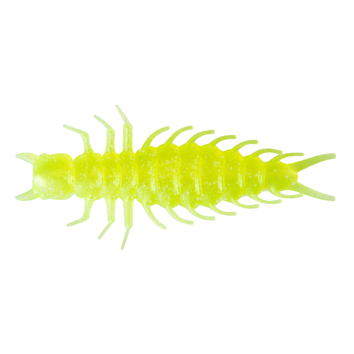 Great Lakes Finesse Juicy Hellgrammite Meltdown 2.4in sideview showing natural movement for bottom crawling