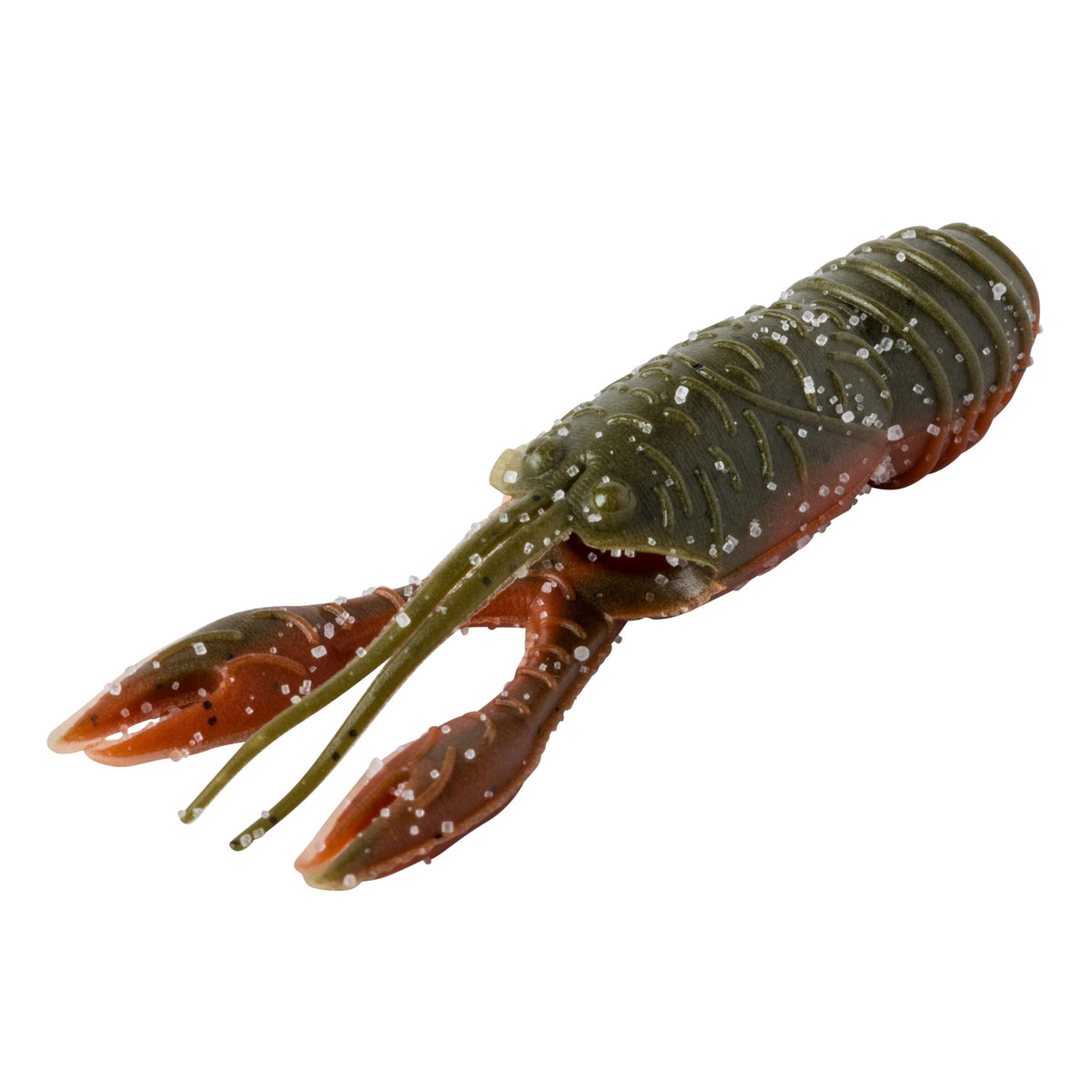 Great Lakes Finesse Juvy Craw Tube in green pumpkin orange belly mimics a juvenile crawfish for bottom fishing.