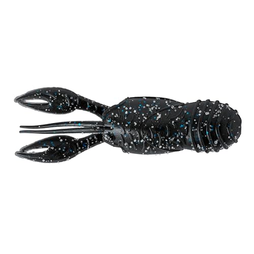 Great Lakes Finesse Juvy Craw black blue, top view highlighting lifelike craw shape
