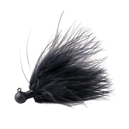 Great Lakes Finesse Marabou Jig Black in-water action highlights natural flutter