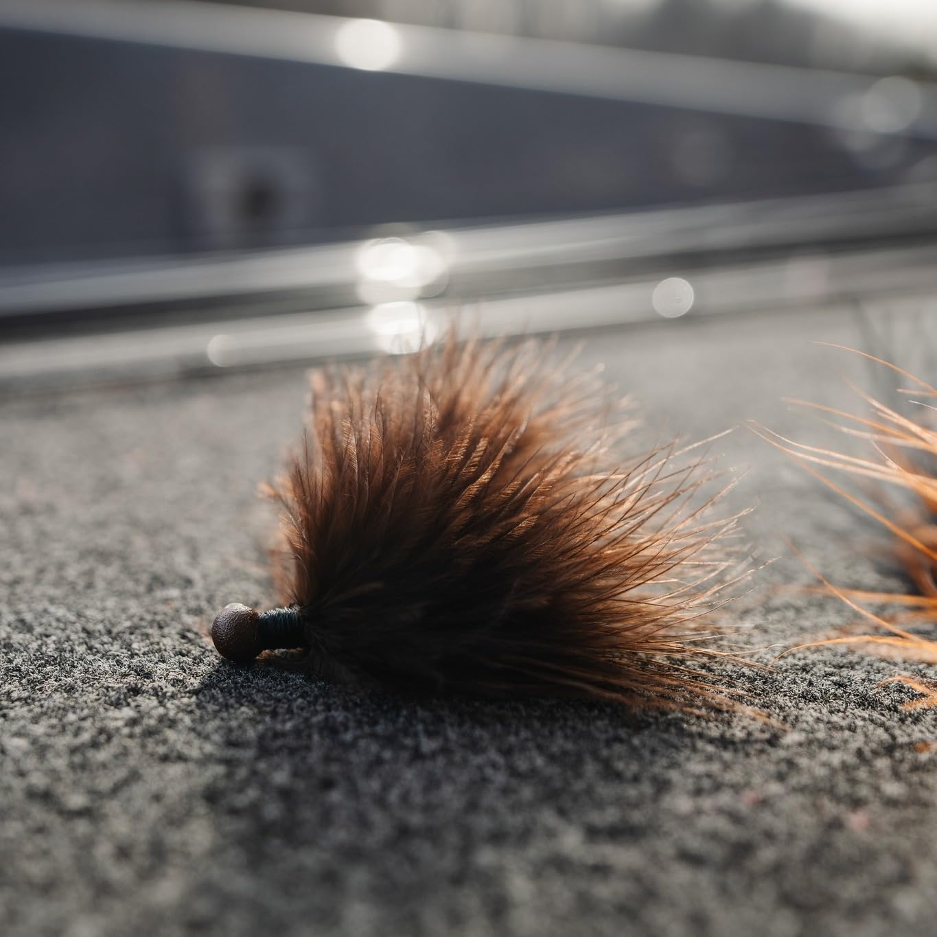 Great Lakes Finesse Marabou Jig Black 3/32 oz wire keeper closeup
