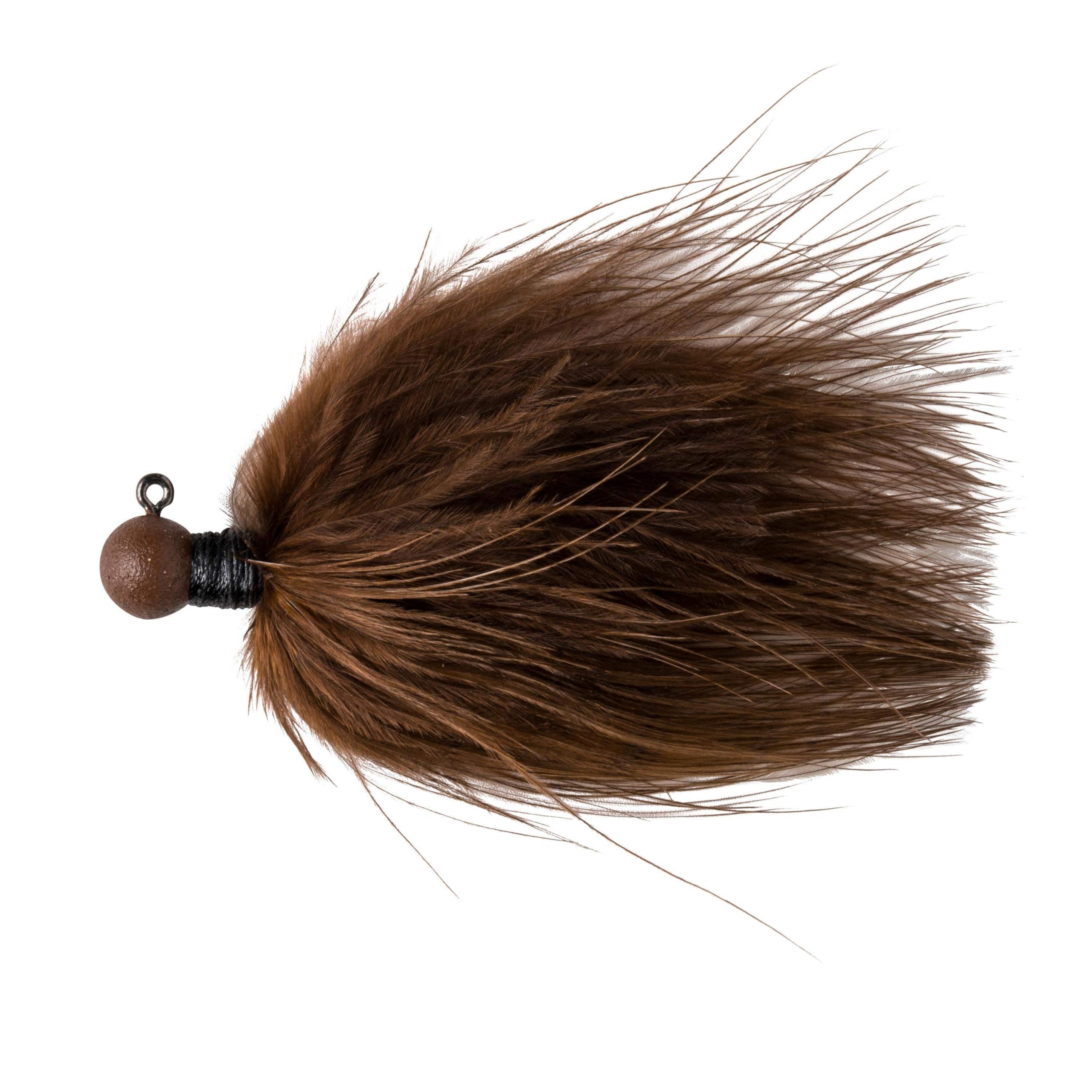 Great Lakes Finesse Marabou Jig brown 1/8oz head highlights durable matte coating for long lasting performance
