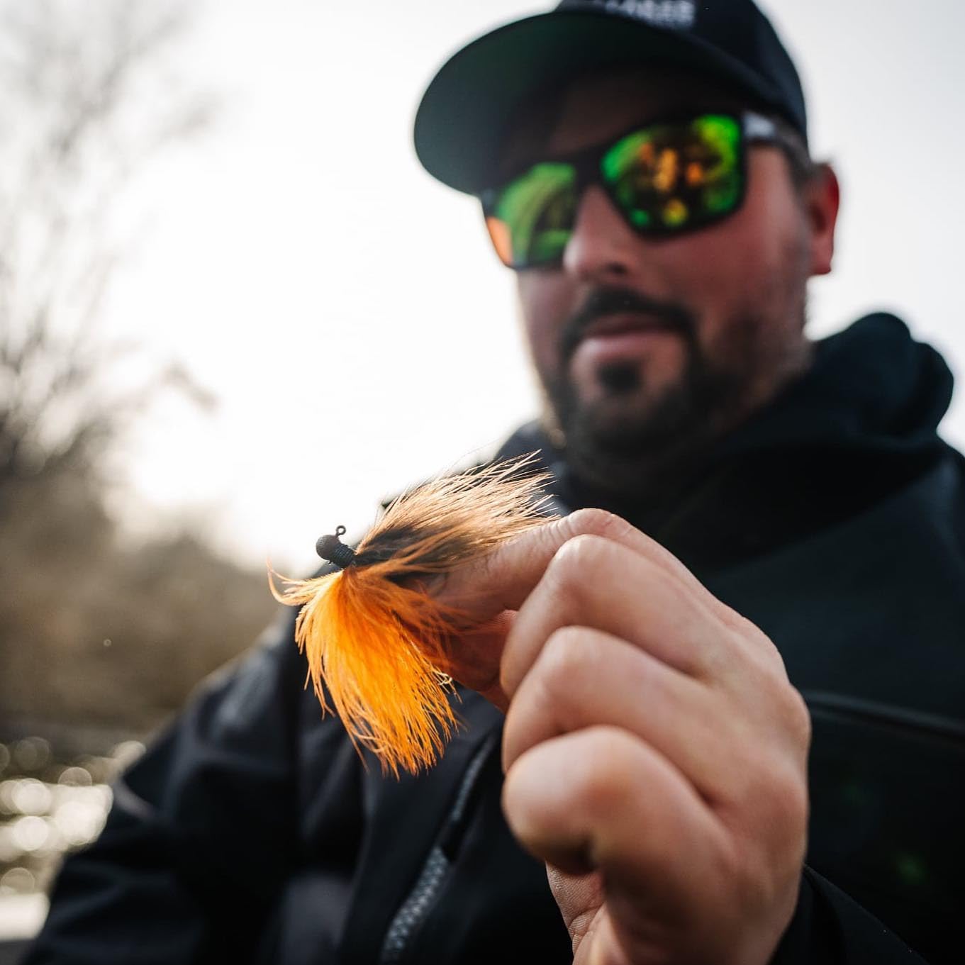 Great Lakes Finesse Marabou Jig brown 1/8oz hook detail emphasizes razor sharp Gamakatsu 604