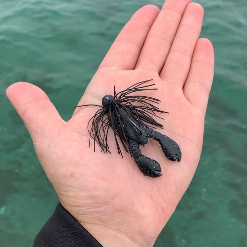 Great Lakes Finesse Jig near sparse vegetation ready for cover