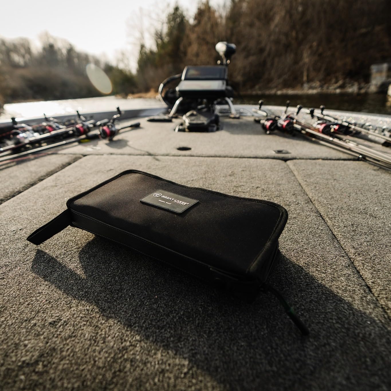 Great Lakes Finesse Terminal Wallet on boat use for easy gear access.