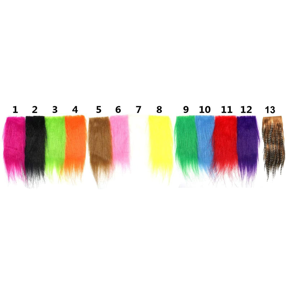 Color mix: orange, brown, light pink, white, yellow, moss green, blue, red, purple