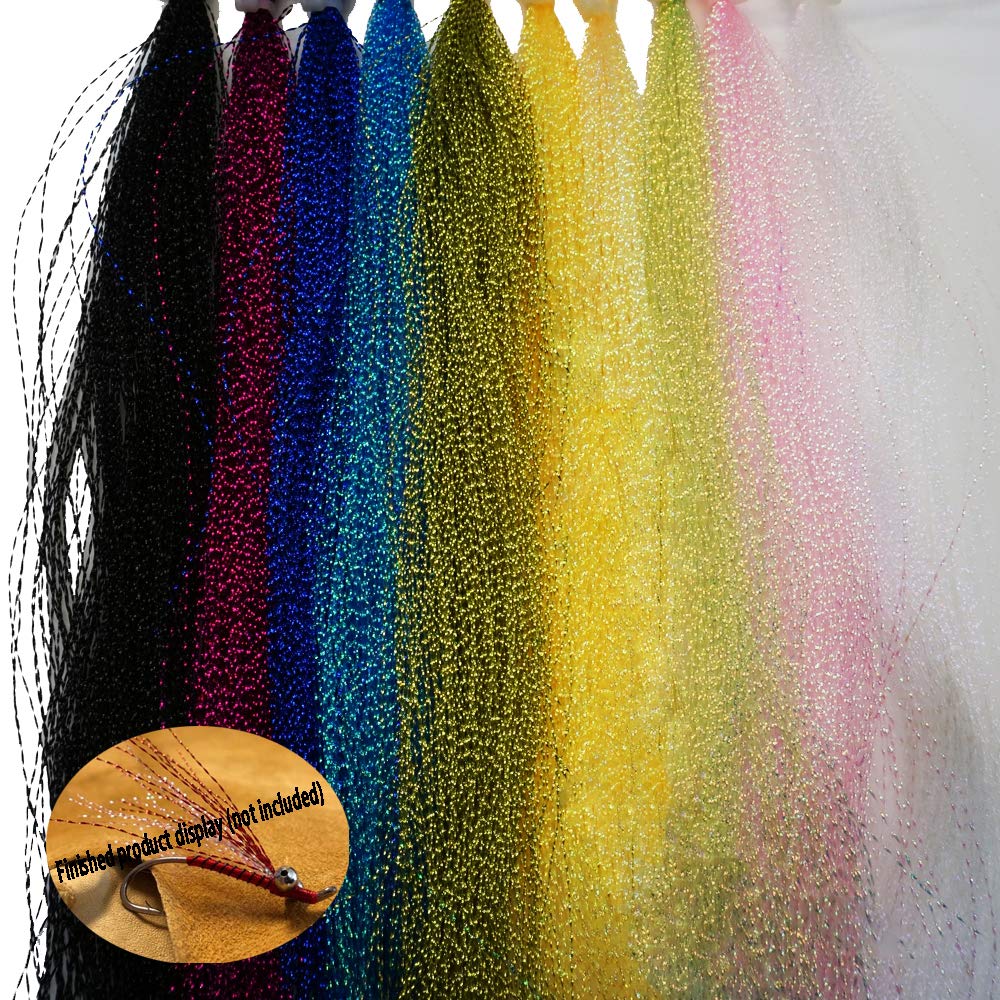 Greatfishing 230 strand crystal flash tinsel set for fly tying in assorted colors