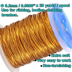 Greatfishing copper wire for fly tying, 0.2mm, 6-color set