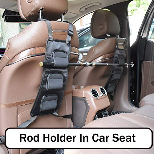 Rod holder holds up to 3 fishing rods in the car