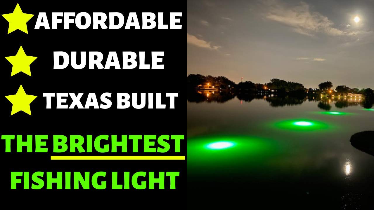 Green Blob Outdoors 15000 lumen LED provides strong visibility for night fishing.