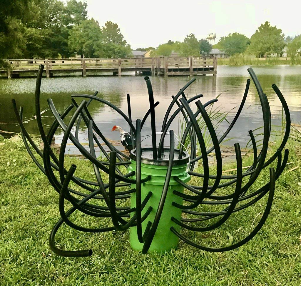 Green Blob Outdoors Fish 'N A Barrel tree setup boosts pond shelter