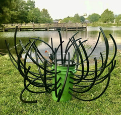 Green Blob Outdoors Fish 'N A Barrel tree setup boosts pond shelter